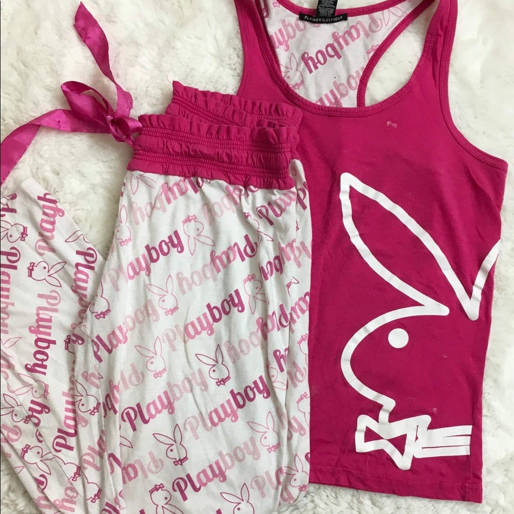 PLAYBOY PINK PAJAMA PANTS AND TANK TOP SET